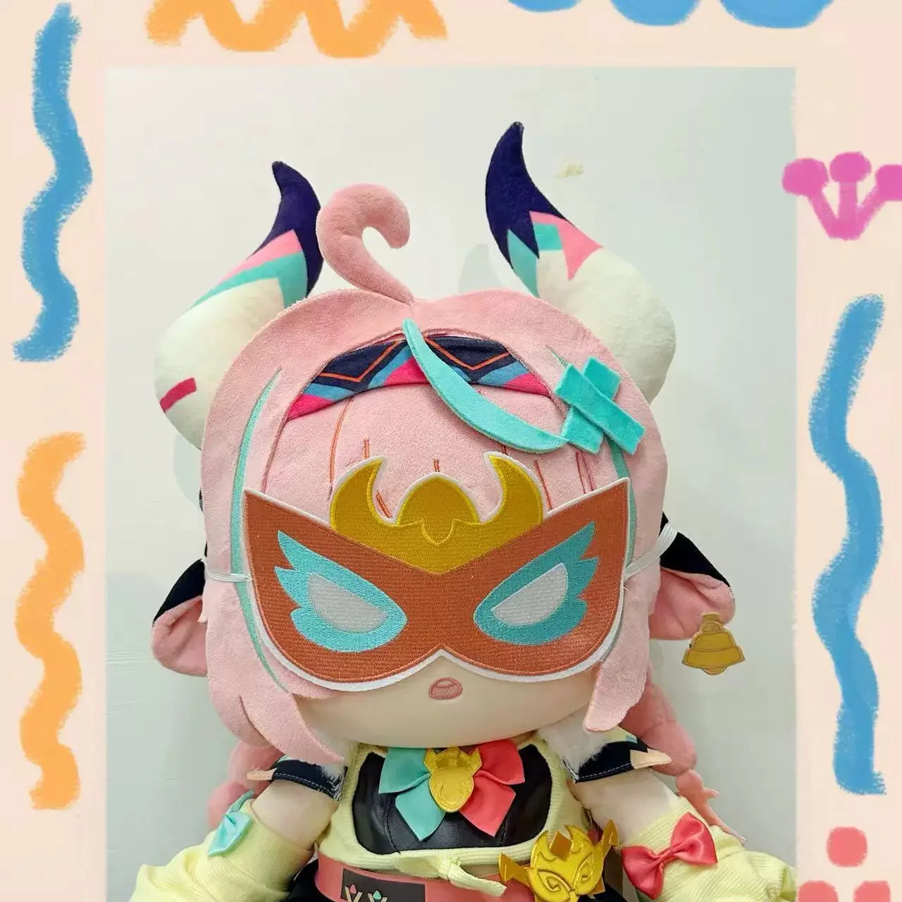 【Free Shipping】Smile House Fanart Big Horns Girl Plushies Girl Staring Eyes 40CM Plush Doll - Image 3