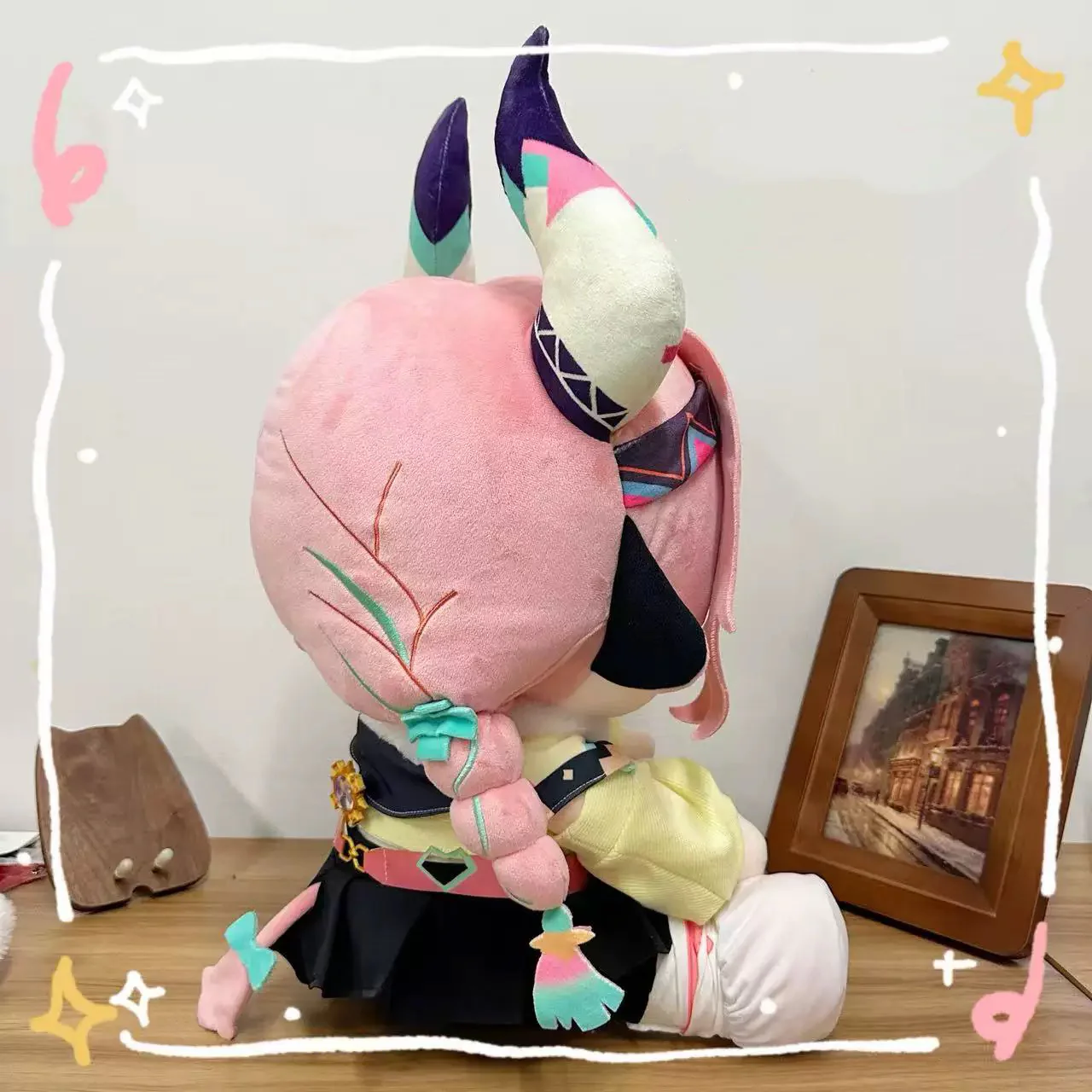 【Free Shipping】Smile House Fanart Big Horns Girl Plushies Girl Staring Eyes 40CM Plush Doll - Image 5