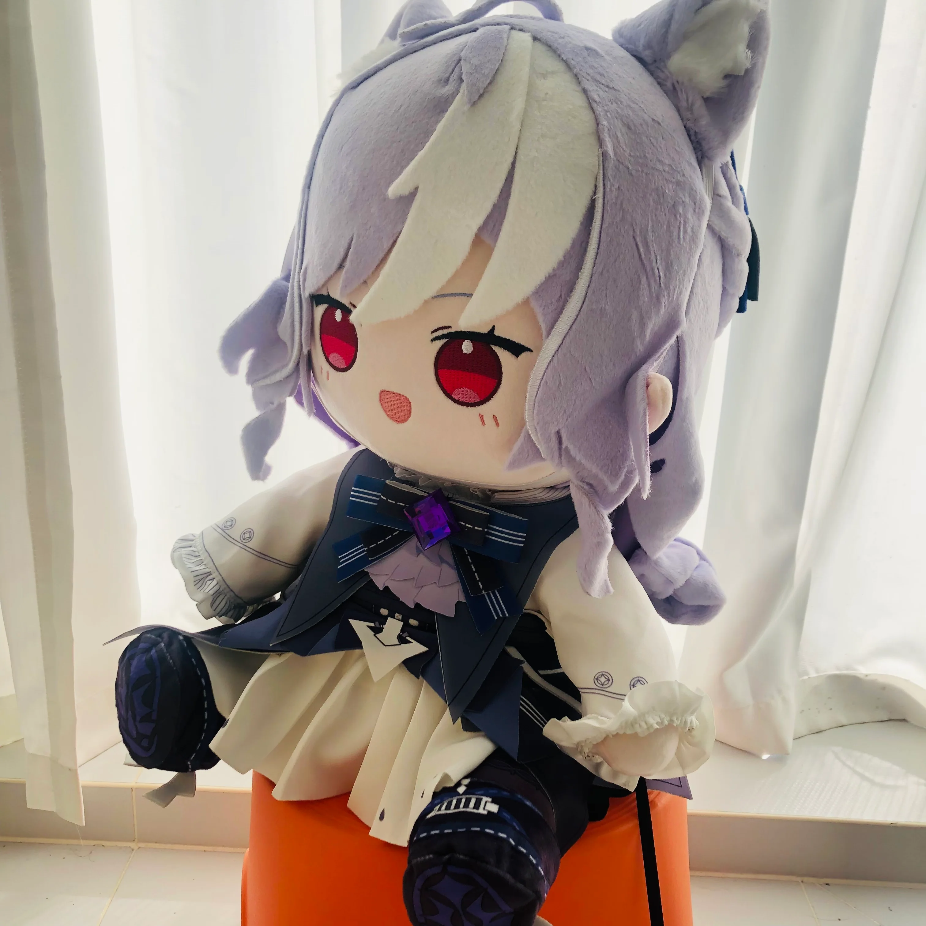 FREE SHIPPING Smile House Fanart Plushtoy Cat Ears Plushies Vi Big Eyes Plush Doll 40CM With Removable Cat Ears - Image 3