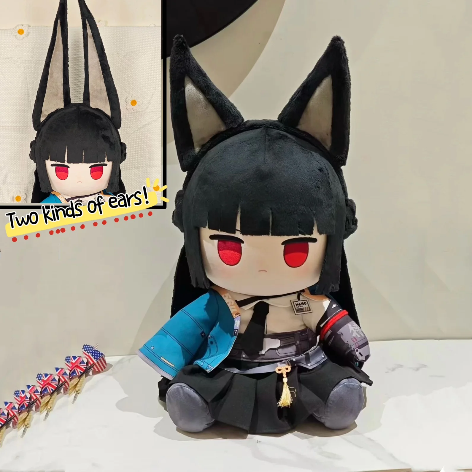 [In Stock] Smile House Fanart Plushtoy With Long Ears Removable Hairband Plushies Big Eyes Ver Plush Doll 40CM - Image 2