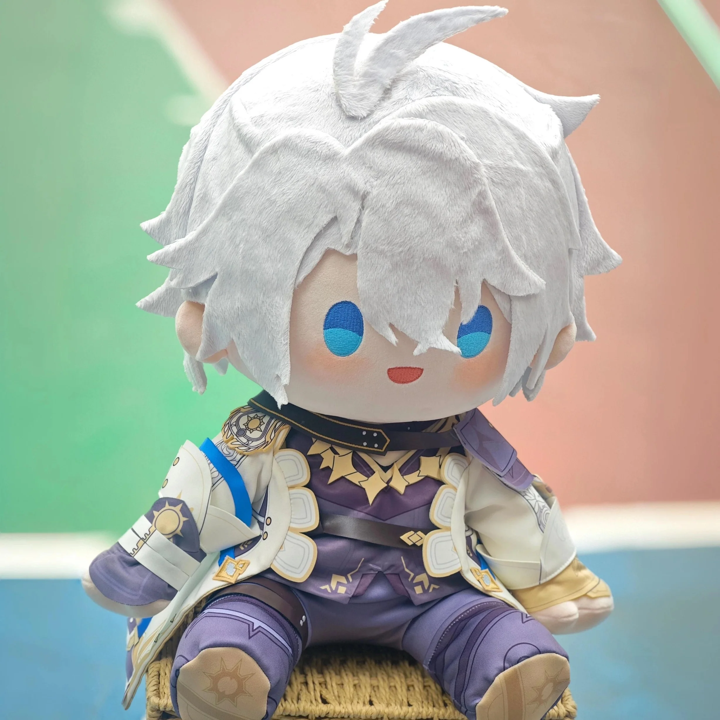 【Free Shipping】Smile House Fanart White Hair Staring Eyes Open Mouth 40CM Plush Doll - Image 2