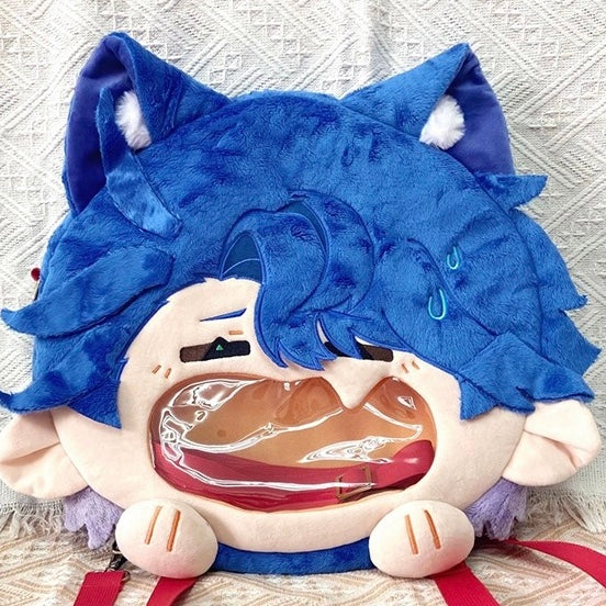 Smile House Blue-haired Crossbody Bag Backpack  35*37Cm - Image 4
