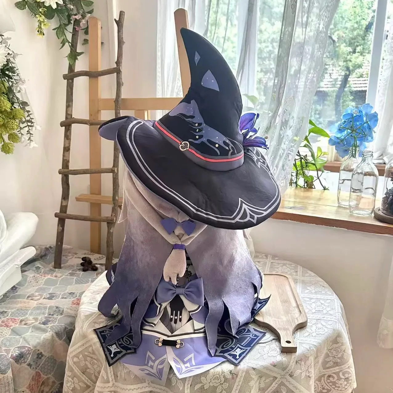 Smile House Fanart Big Purple Hat Plushies Female 40CM Big Eyes Plush Doll With Clothes - Image 2