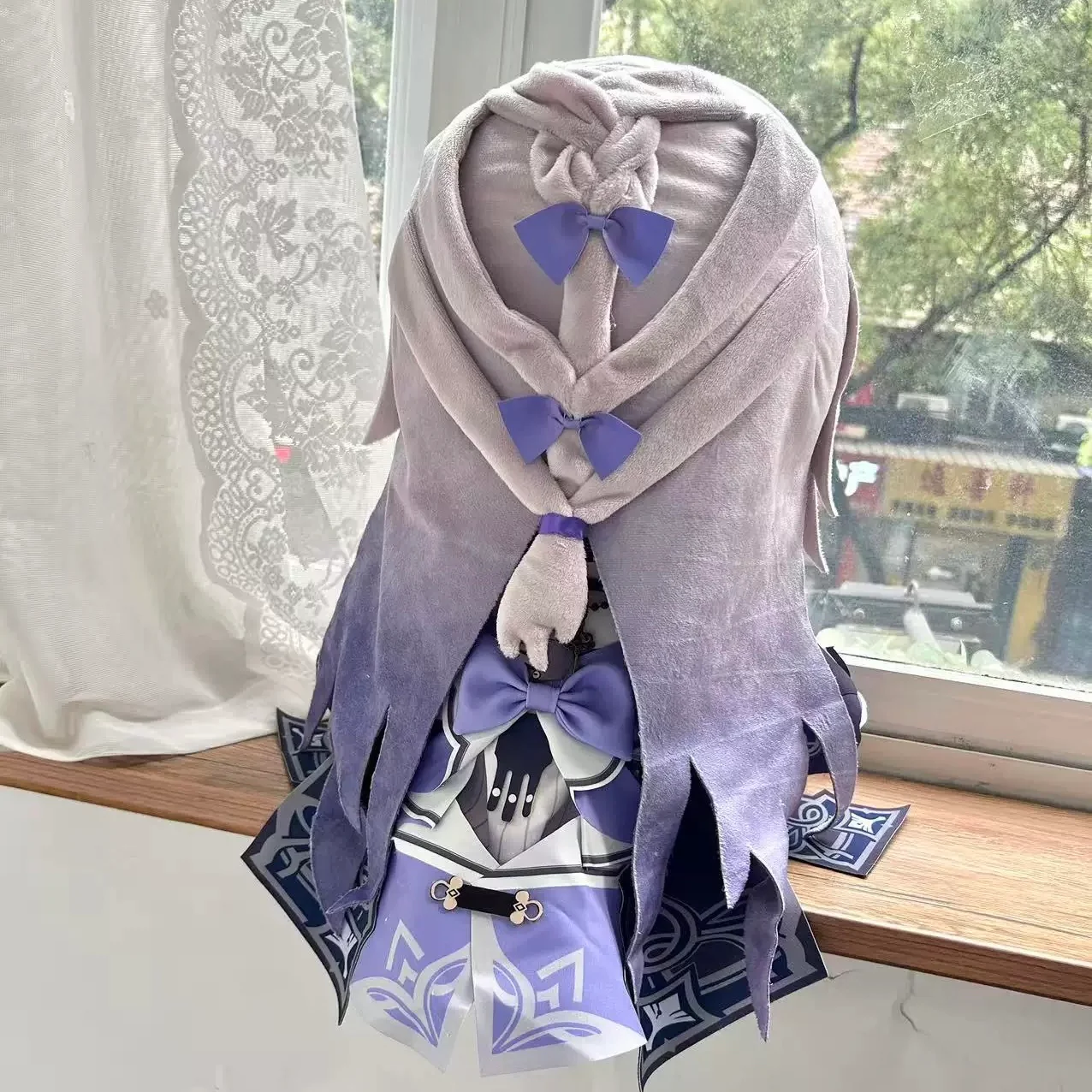 Smile House Fanart Big Purple Hat Plushies Female 40CM Big Eyes Plush Doll With Clothes - Image 5