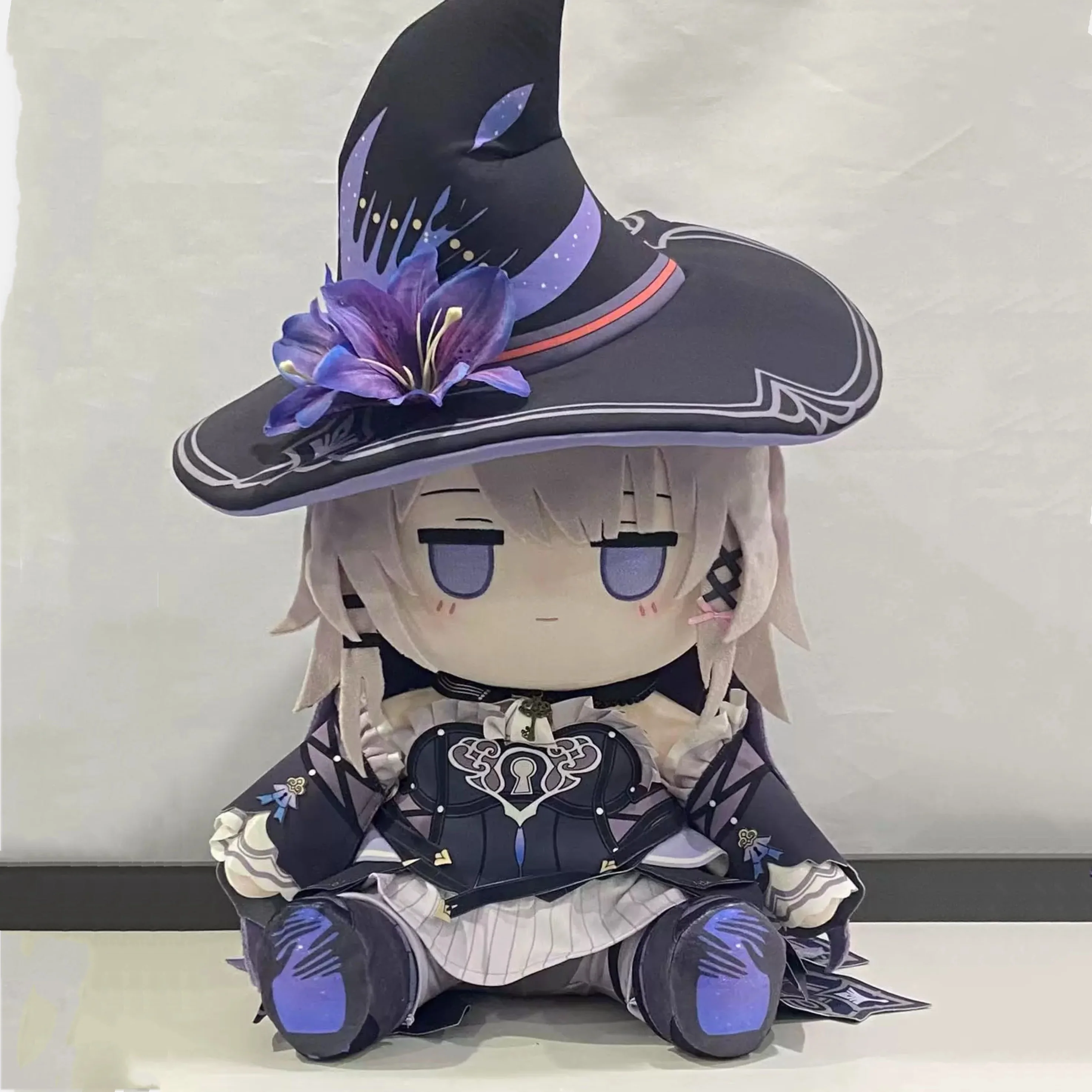 Smile House Fanart Big Purple Hat Plushies Female 40CM Big Eyes Plush Doll With Clothes - Image 8