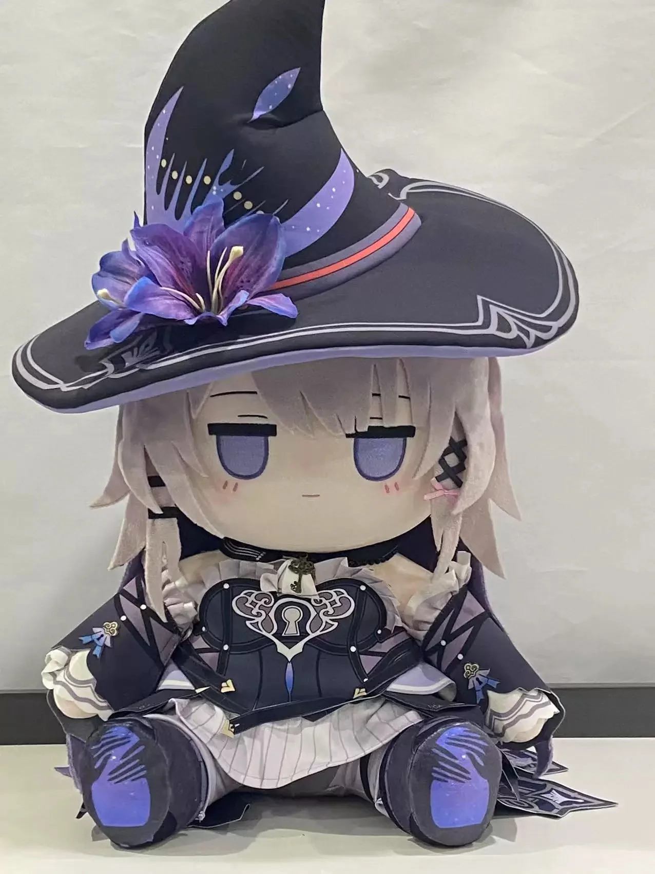 Smile House Fanart Big Purple Hat Plushies Female 40CM Big Eyes Plush Doll With Clothes - Image 9