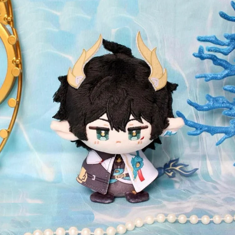 Smile House Fanart Dragon Man Doll Light Purple Hair Cloak Plush Doll 12CM - Image 3