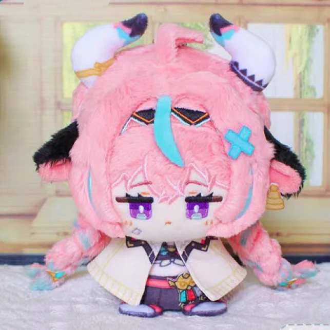 Smile House Fanart Girl Plushtoy Plushies Pink Hair Yellow Cloak Plush Doll 12CM - Image 2