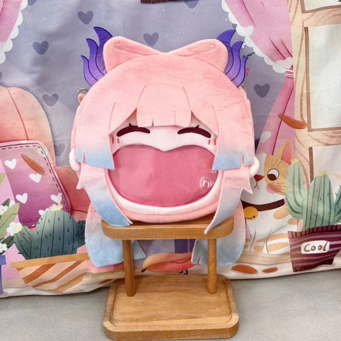 Smile House Fanart Ita Bags Pink Hair Crossbody Bag Backpack - Image 2