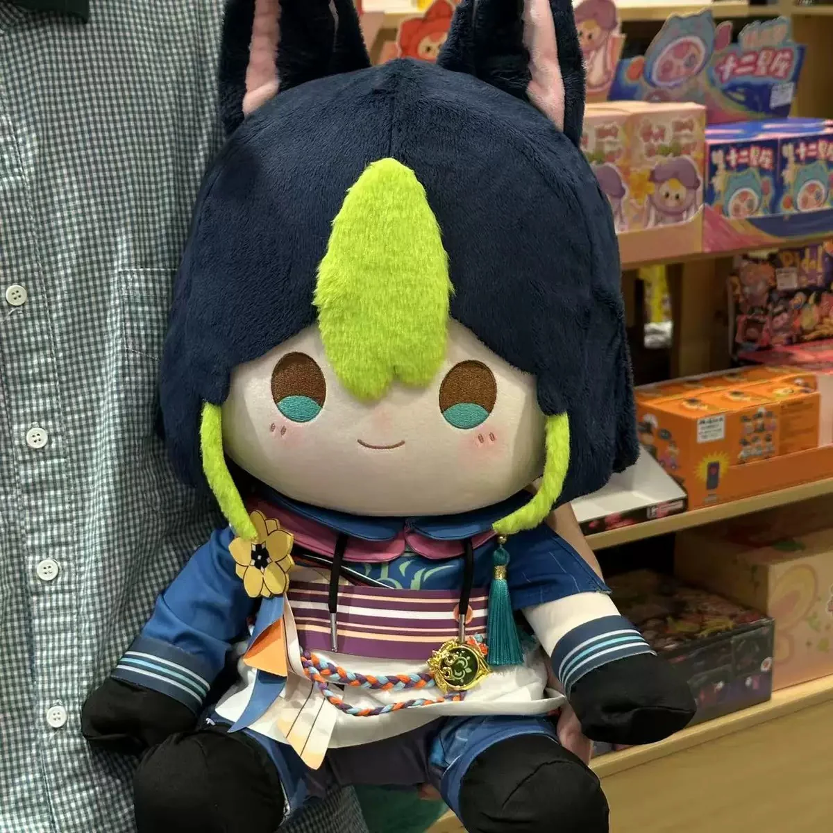 Smile House Fanart Long Ears Black And Green Plushies Staring 40CM Plush Doll - Image 3