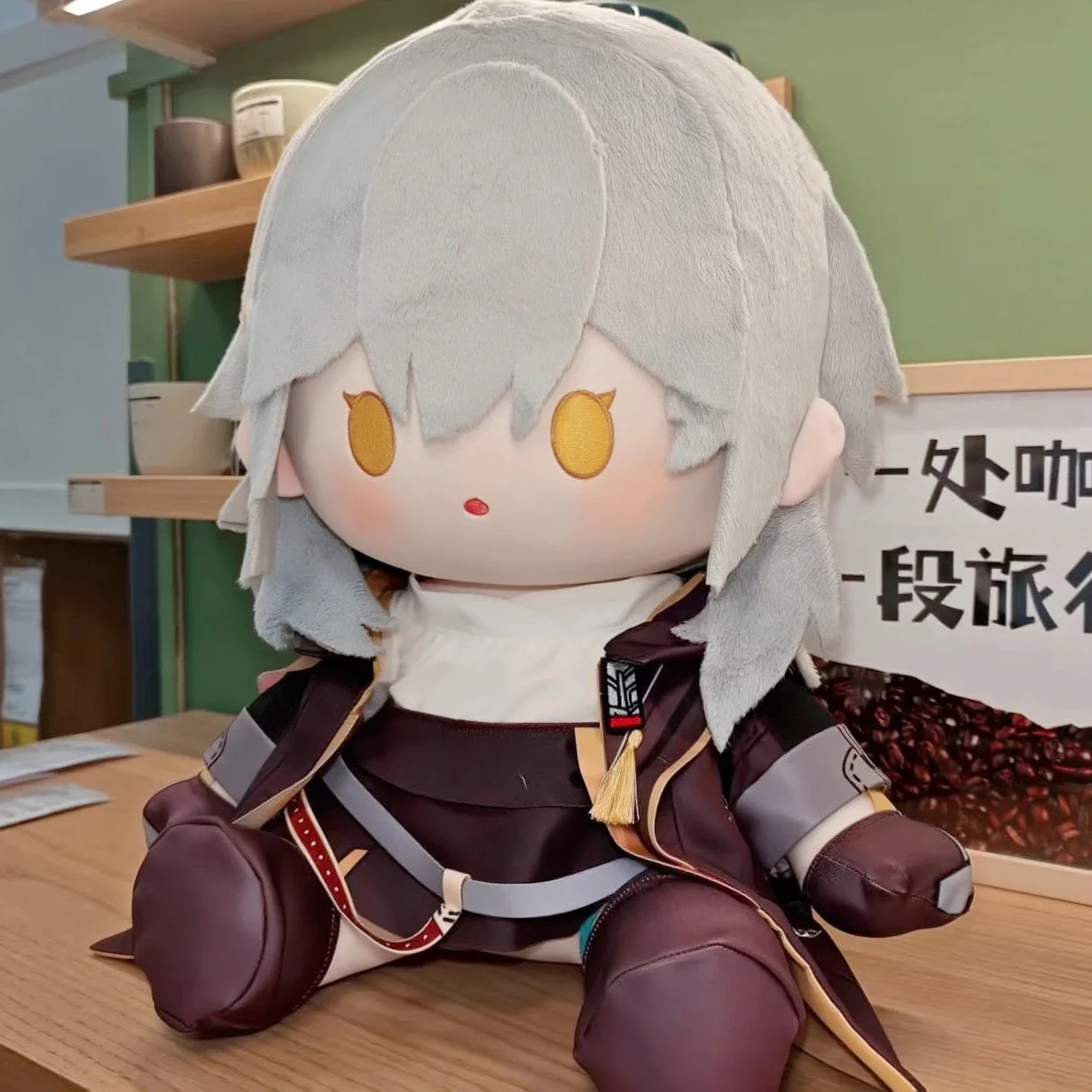 Smile House Fanart Male Female Grey Hair Plushies 40CM Staring Eyes Plush Doll - Image 3