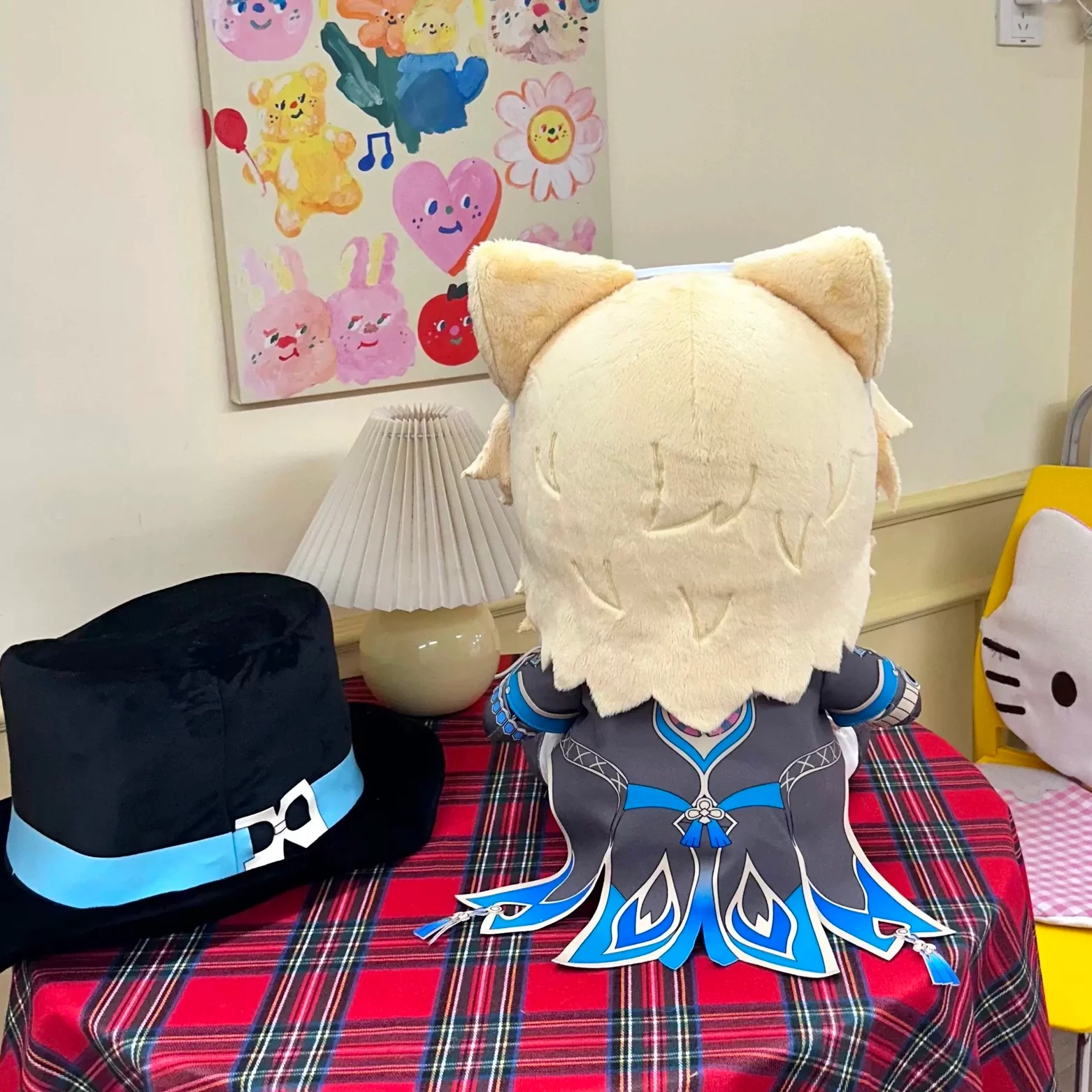 Smile House Fanart Male Plushies Cat Ears With Hat 40CM Plush Doll With Hat - Image 3