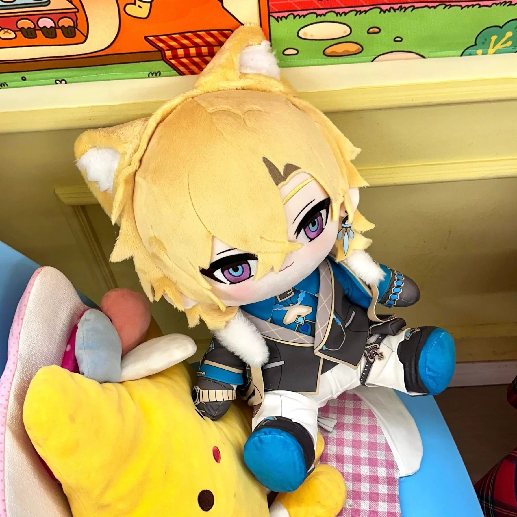 Smile House Fanart Male Plushies Cat Ears With Hat 40CM Plush Doll With Hat - Image 7