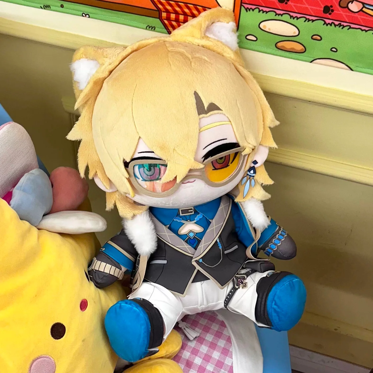 Smile House Fanart Male Plushies Cat Ears With Hat 40CM Plush Doll With Hat - Image 8