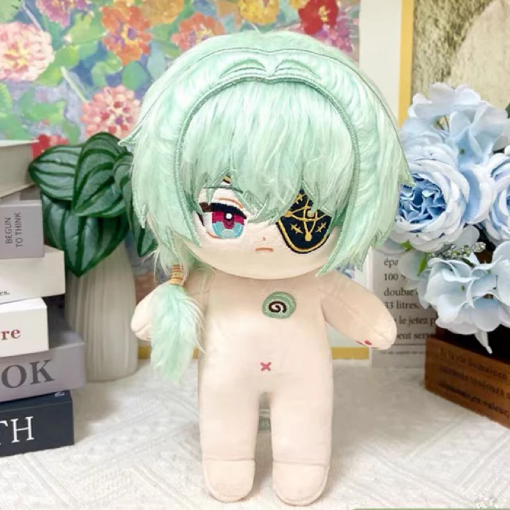 Smile House Fanart Man Green Hair Plushtoy With Eye Mask Plushies Plush Doll 20CM - Image 2