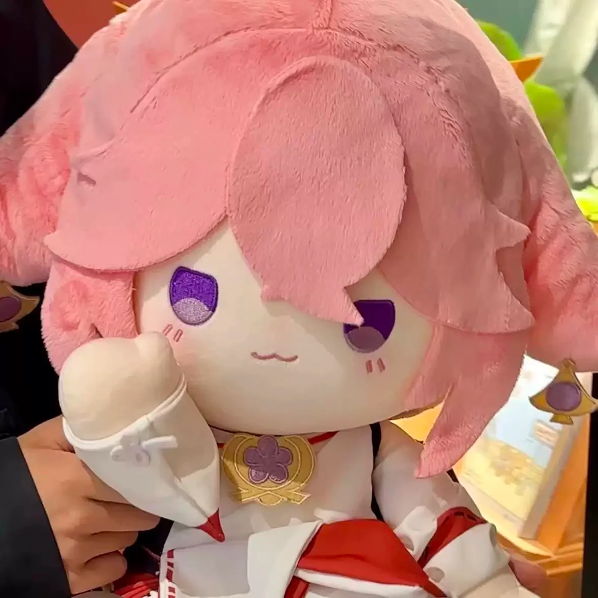 Smile House Fanart Pink Girl Plushies Staring Wave Mouth 40CM Plush Doll - Image 3