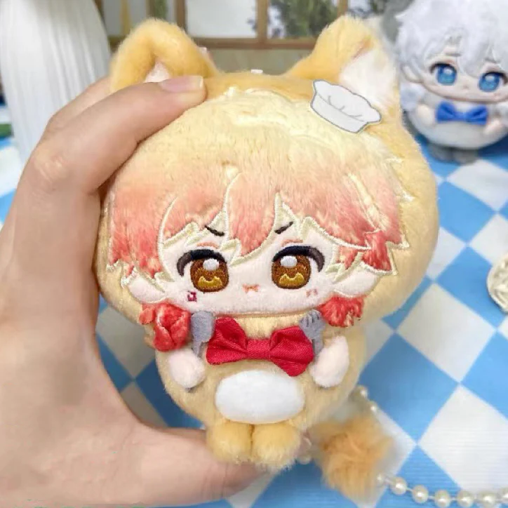 Smile House Fanart Plushball Blue Yellow White Hair Cute Doll 12CM Keychain - Image 3
