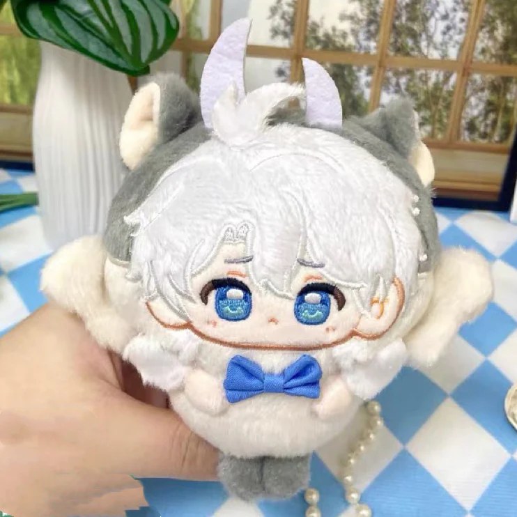Smile House Fanart Plushball Blue Yellow White Hair Cute Doll 12CM Keychain - Image 4