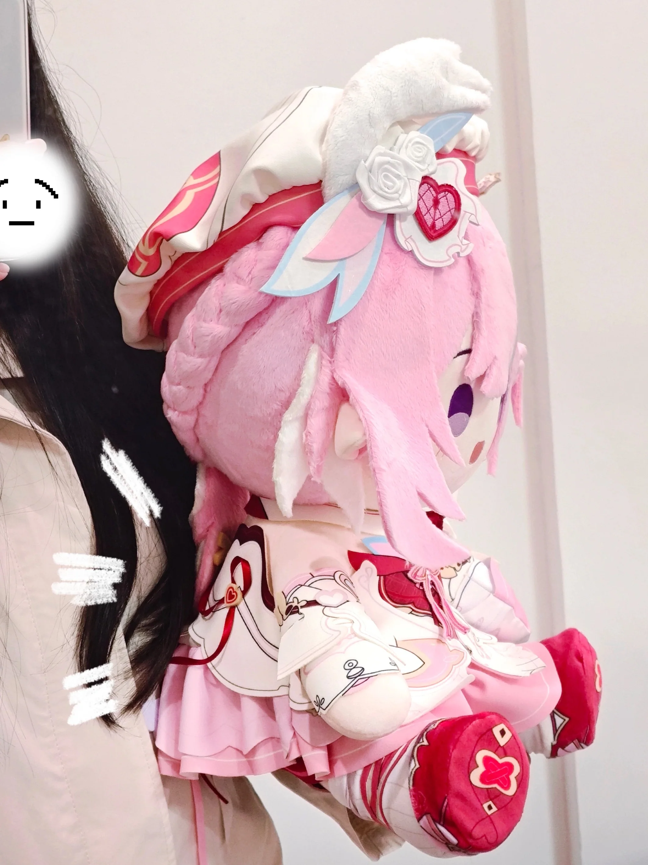 Smile House Fanart Plushtoy Pink Hair 40CM Staring Eyes Plush Doll - Image 5