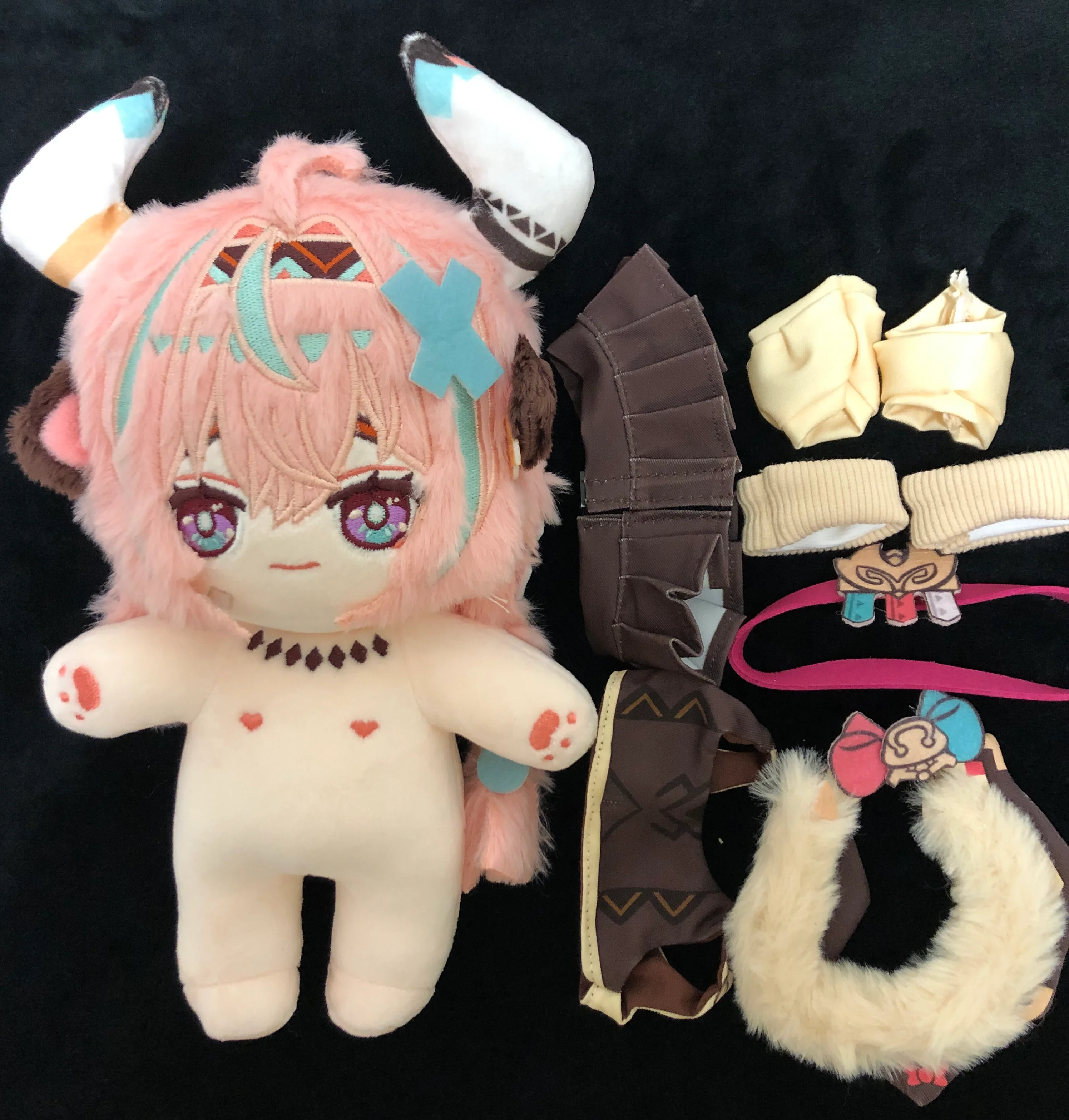Smile House Fanart Plushtoy Plushies Pink Hair With Horns 20CM Plush Doll - Image 2