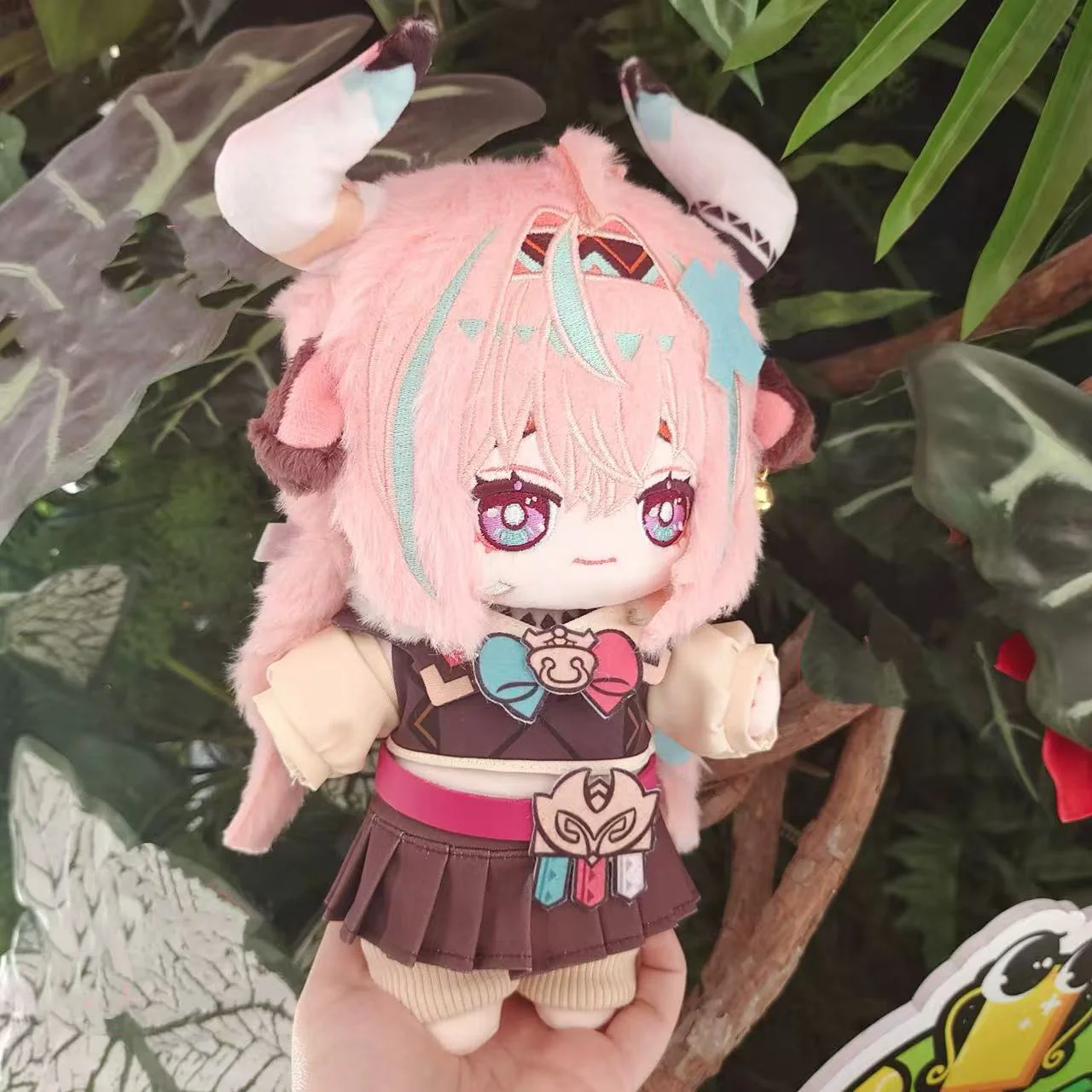 Smile House Fanart Plushtoy Plushies Pink Hair With Horns 20CM Plush Doll - Image 3