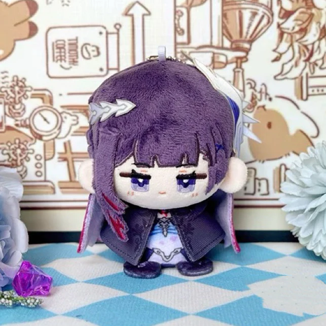 Smile House Fanart Purple Grey Hair Cloak Plush Doll 12CM - Image 2
