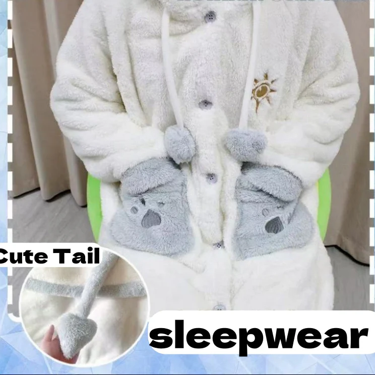 Smile House Fanmade Cute Plush Doll White Plushies Pajamas Sleepwear - Image 4