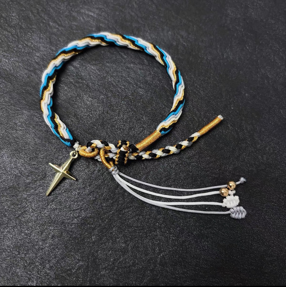 Smile House Fanmade Handemade Double White Blue Male Bracelet - Image 3