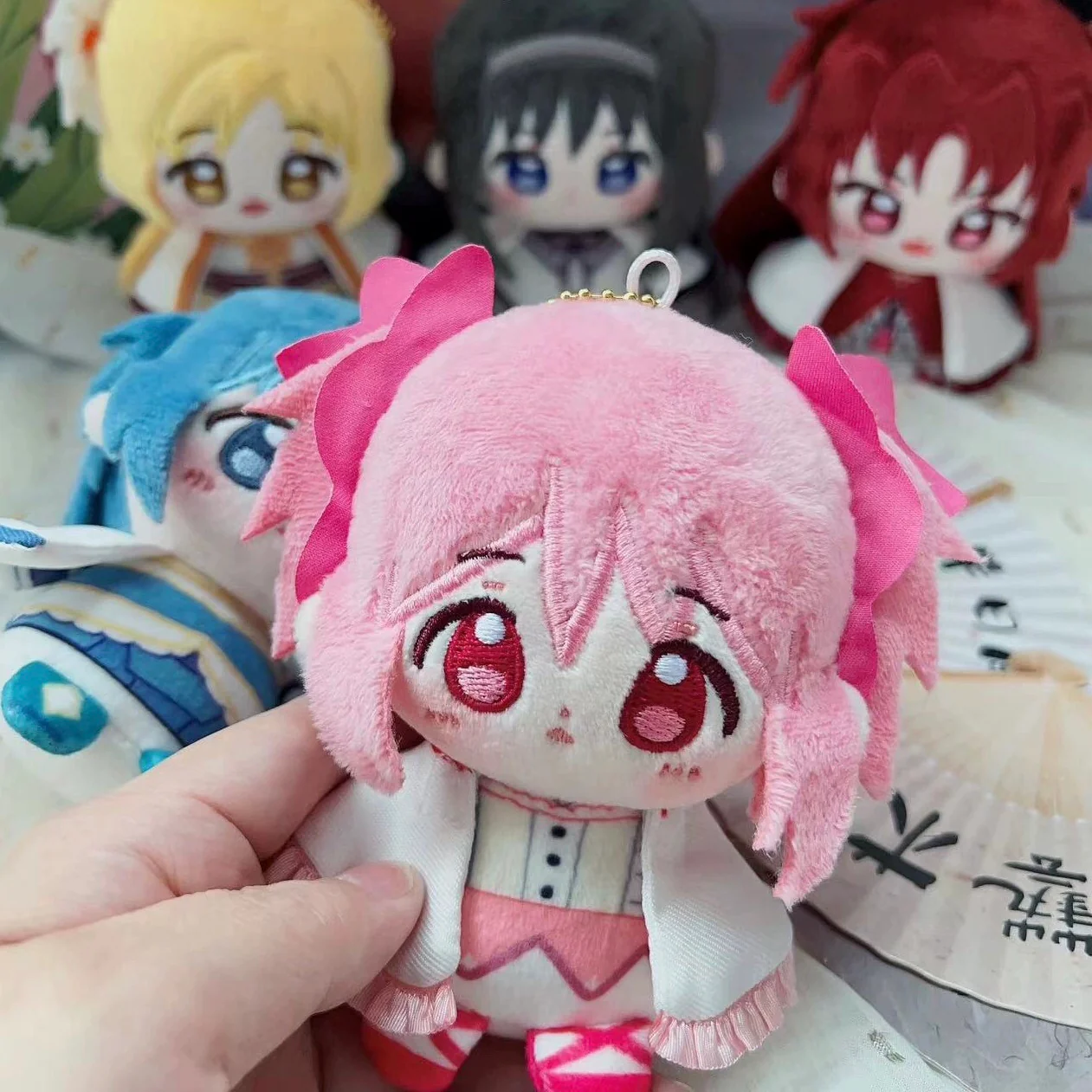 Smile House Fanmade Pink Black Yellow Blue Red Hair Cloak 12CM Plush Doll - Image 4