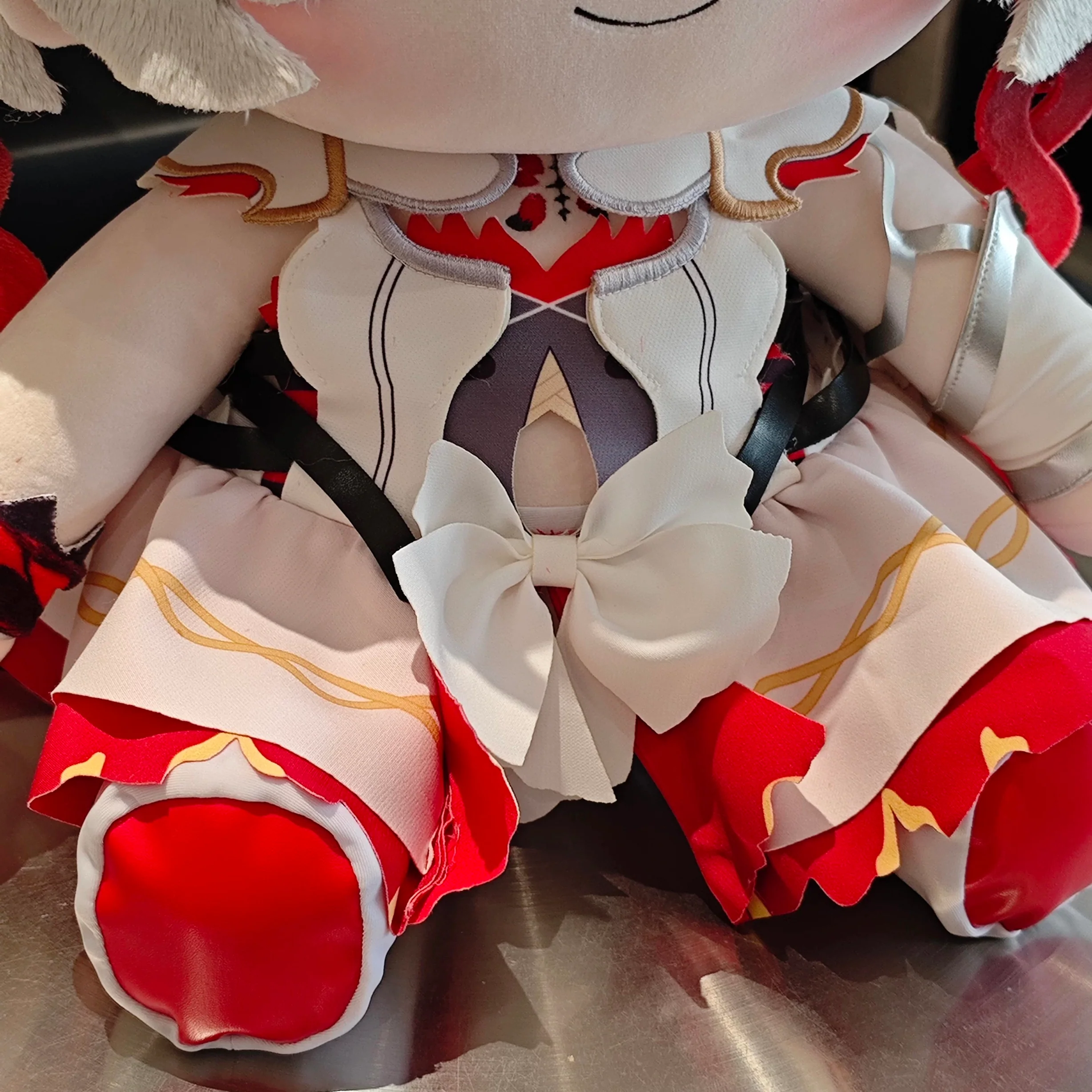 Smile House Fanmade Plushies Big Eyes Cute Red Shoes Silver Hair Plush Doll 40CM - Image 4