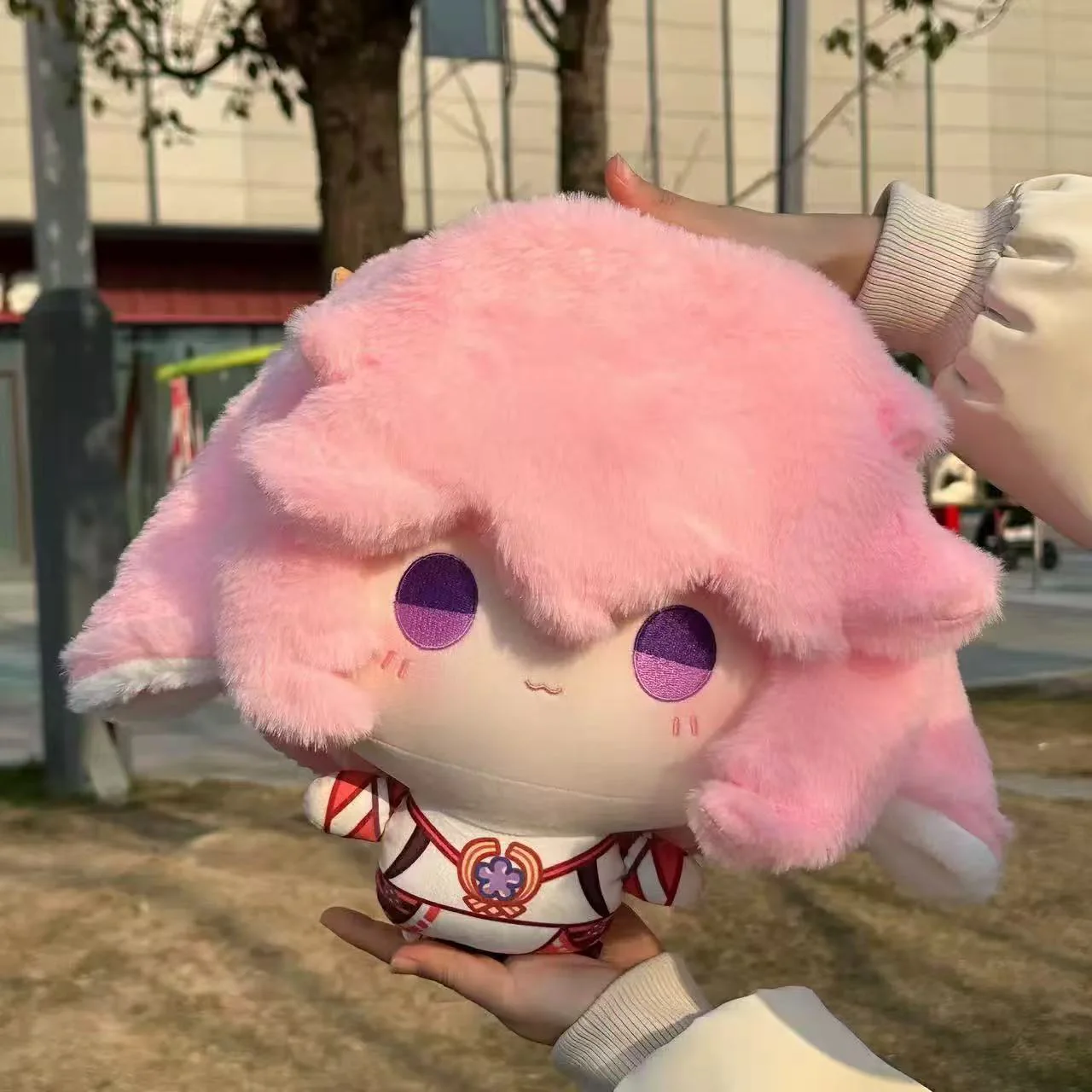 Smile House Fanmade Plushies Female Pink Big Head 30CM Plush Doll With Headpiece