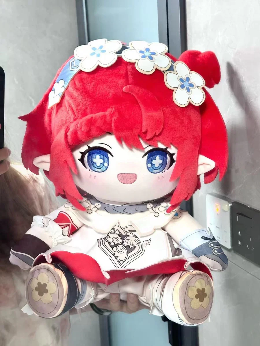 Smile House Fanmade Plushies Red Hair Flowers BIg Eyes Style Sitting Plush Doll - Image 2