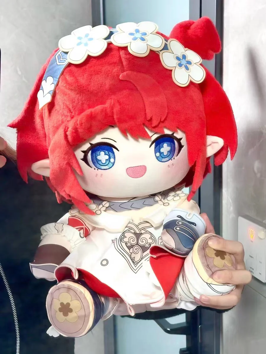 Smile House Fanmade Plushies Red Hair Flowers BIg Eyes Style Sitting Plush Doll - Image 3