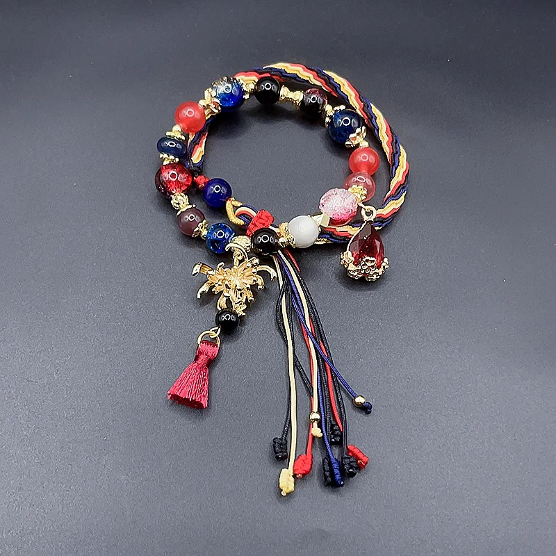Smile House Fanmade Rope Round Red Mixed Double Bracelet - Image 2
