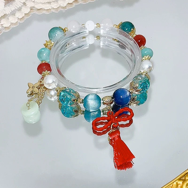Smile House Fanmade Round Rope Green Double Bracelet - Image 3