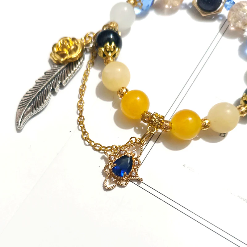 Smile House Fanmade Yellow Female Blue Rose Bracelet - Image 2