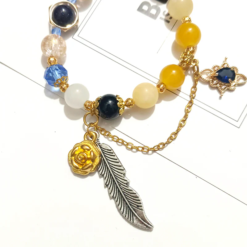 Smile House Fanmade Yellow Female Blue Rose Bracelet - Image 3