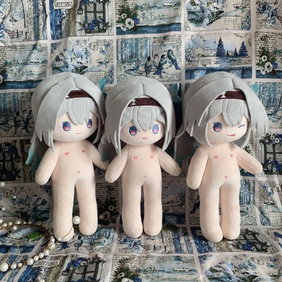 Smile House Female Pluhies No Clothes Fanart 25CM Standing Plush Doll