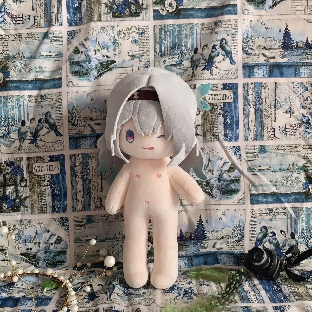 Smile House Female Pluhies No Clothes Fanart 25CM Standing Plush Doll - Image 2