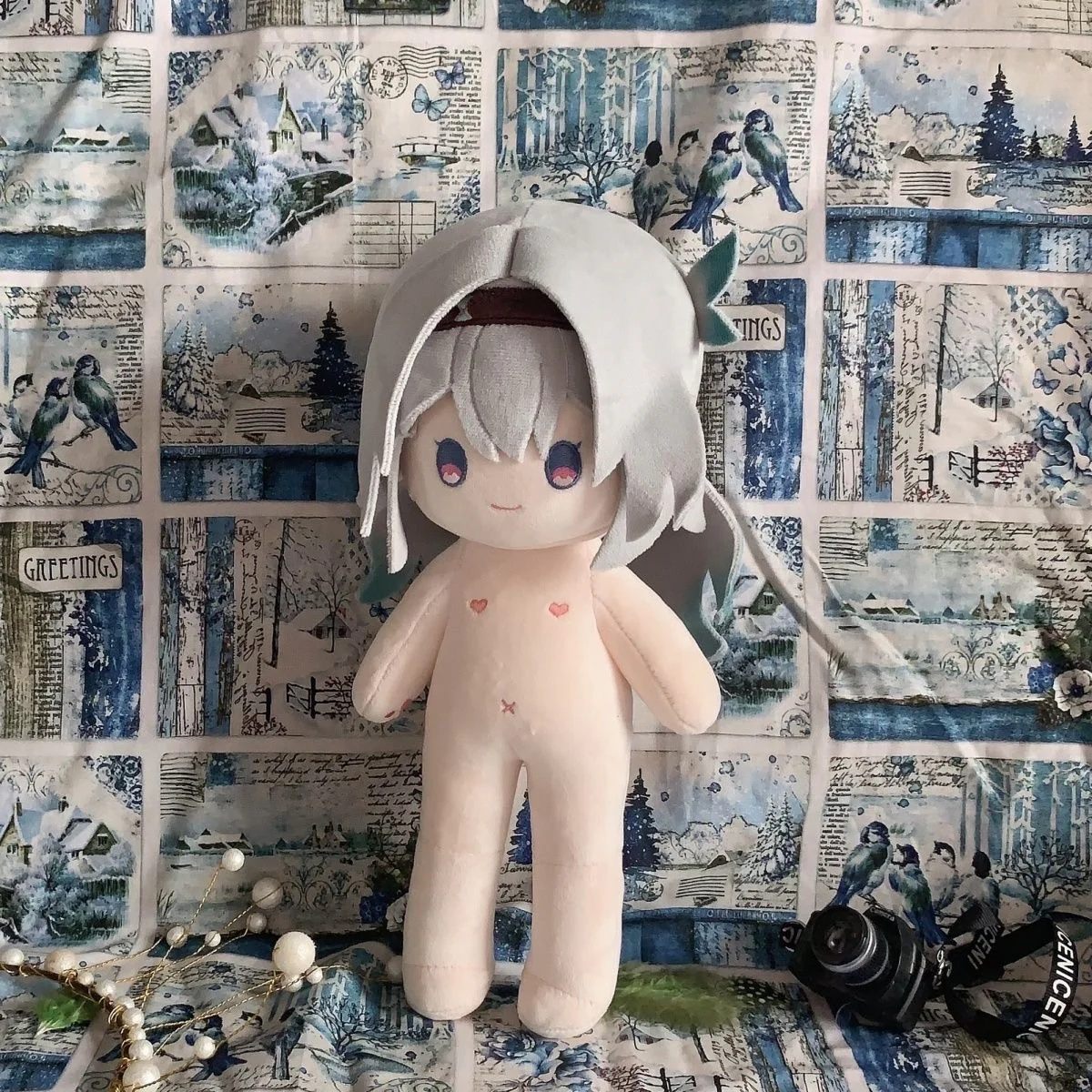 Smile House Female Pluhies No Clothes Fanart 25CM Standing Plush Doll - Image 3