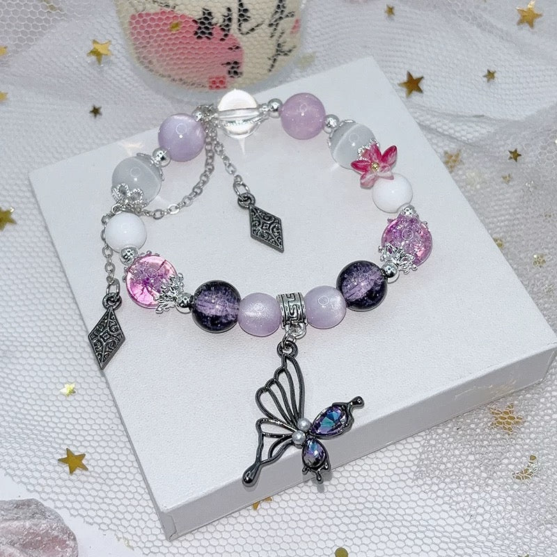 Smile House Handmade Female Purple Inspired Double Bracelet - Image 2