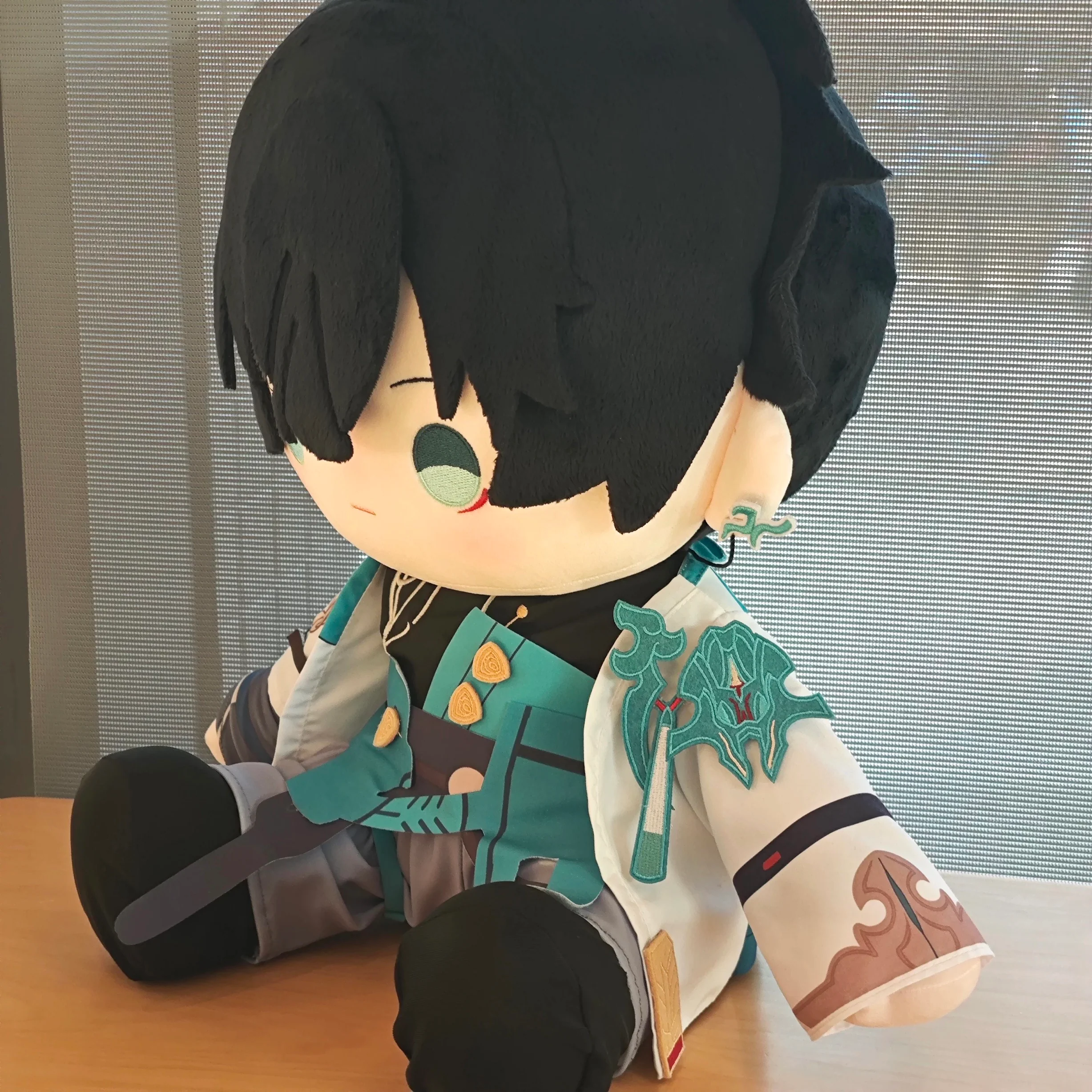 Smile House Plushies Staring Green Clothes Sitting 40CM Plush Doll - Image 2