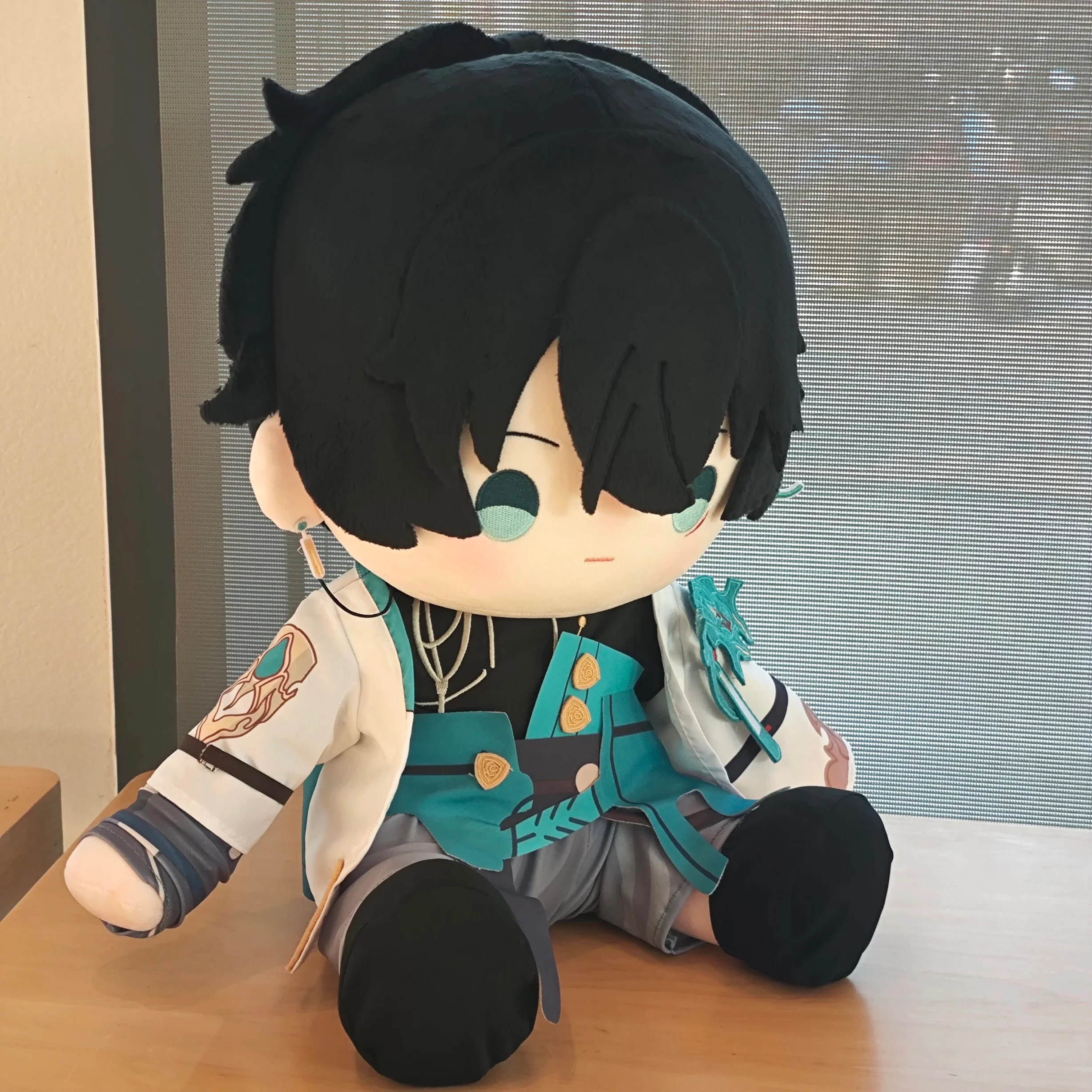 Smile House Plushies Staring Green Clothes Sitting 40CM Plush Doll - Image 5