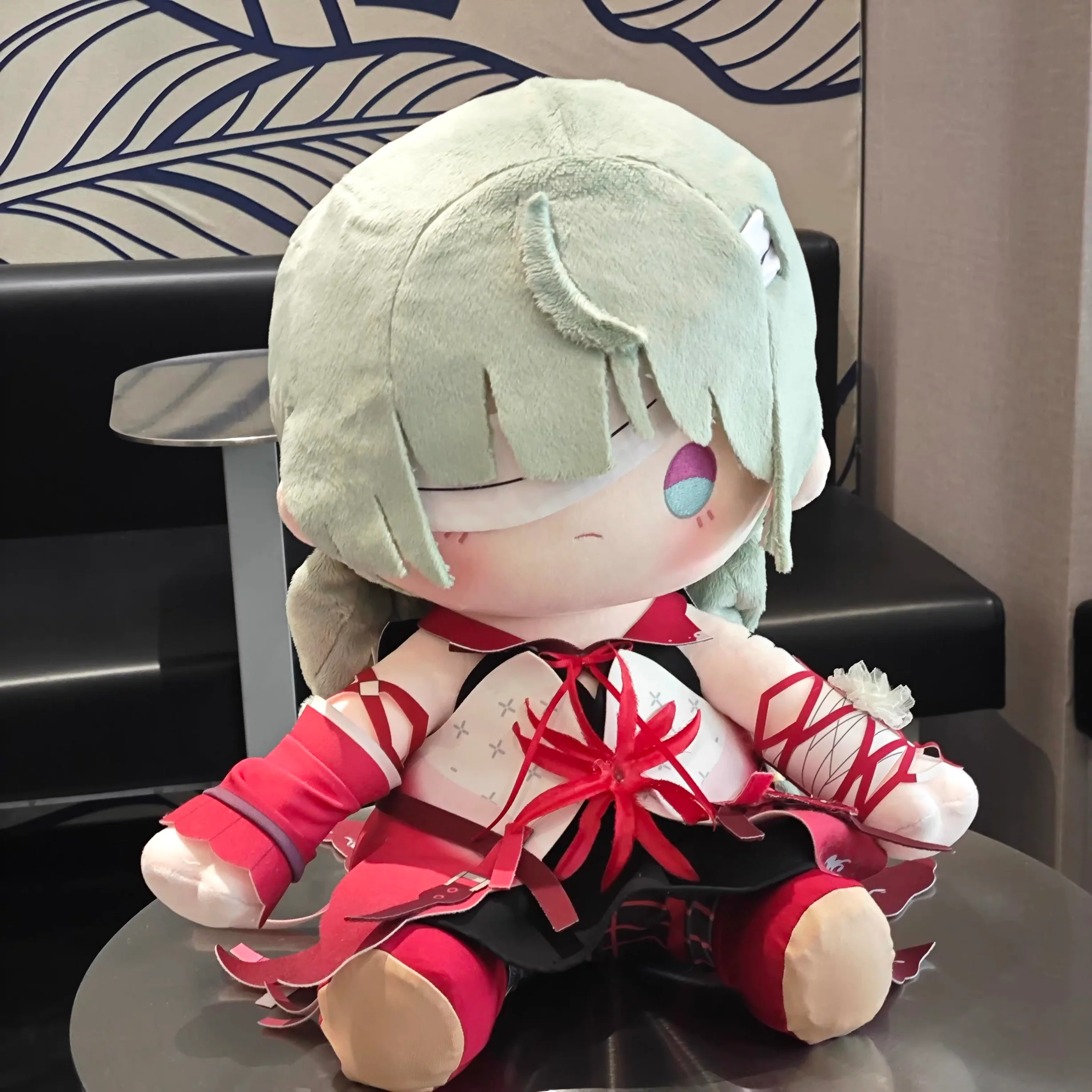 Smile House Plushies Staring Red Clothes 40CM Big Sitting Plush Doll - Image 2