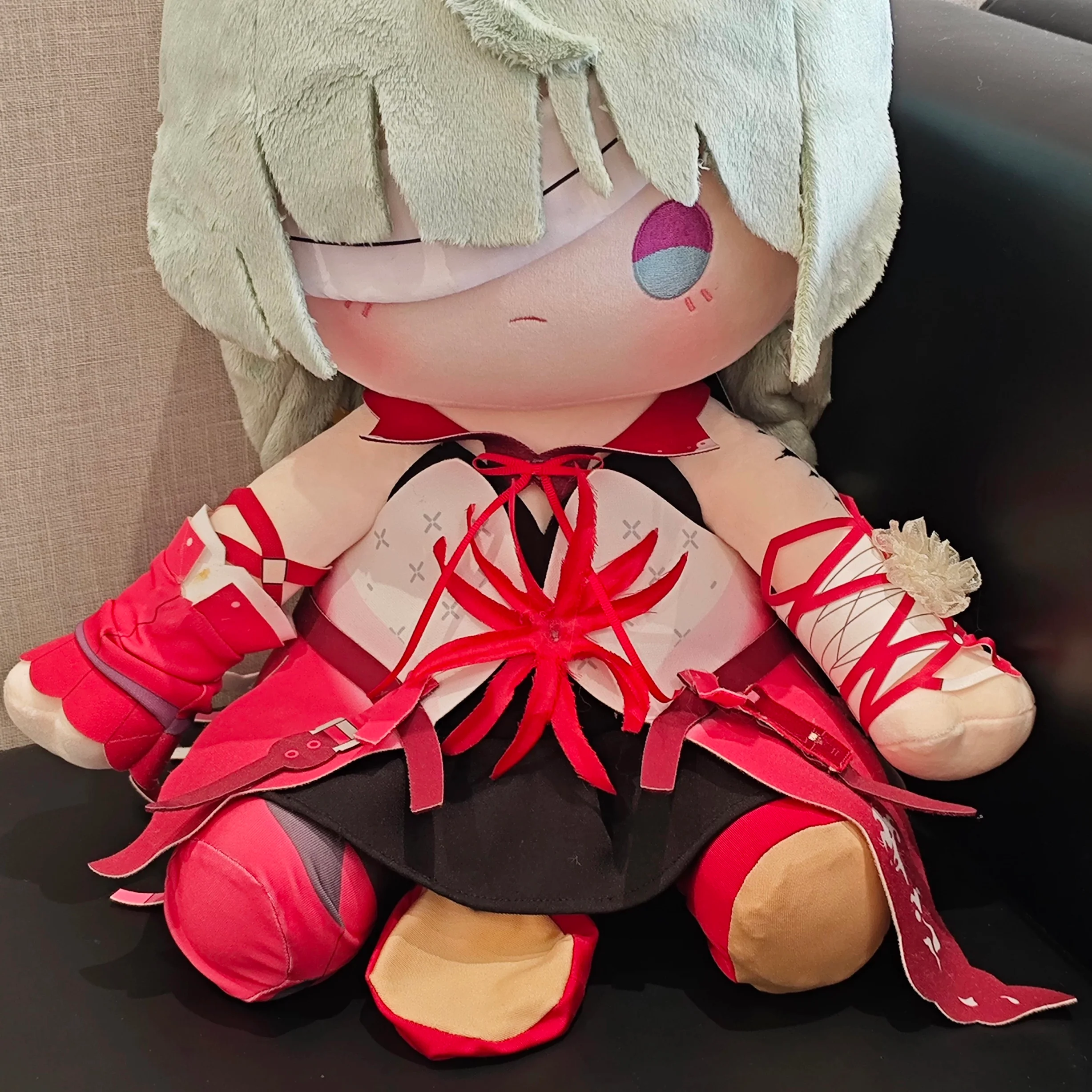 Smile House Plushies Staring Red Clothes 40CM Big Sitting Plush Doll - Image 6